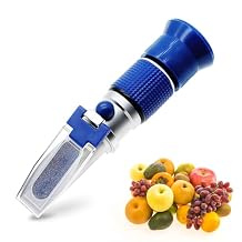 0-90% Brix Refractometer Test Sugar Content in Food Handheld Refractometer with ATC Sugar Refractometer for Cutting Fluid, Fruit, Canned Food Made of Copper Not Cheap Aluminum