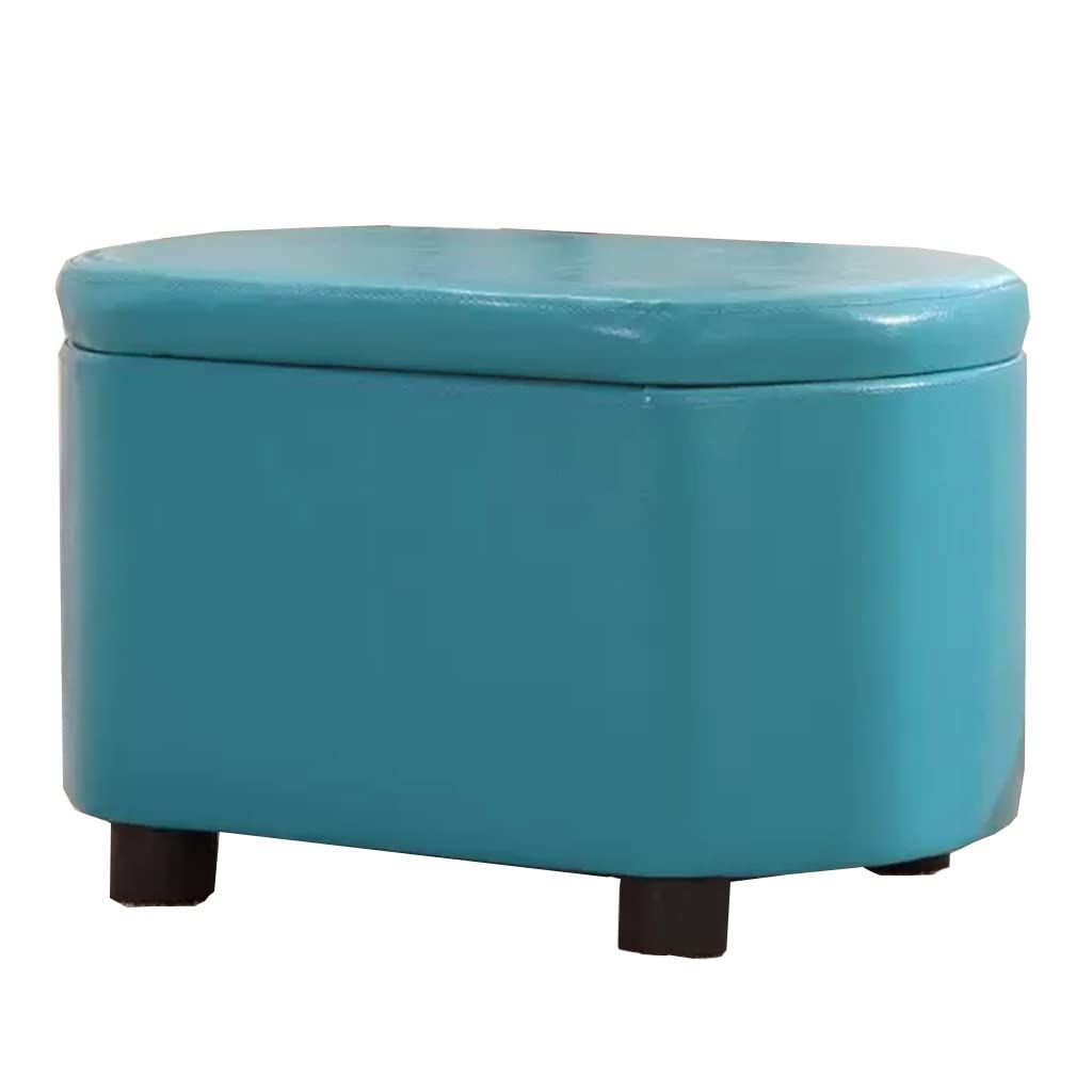 Repose-pieds moderne bleu en cuir pour des soirées cocooning au salon