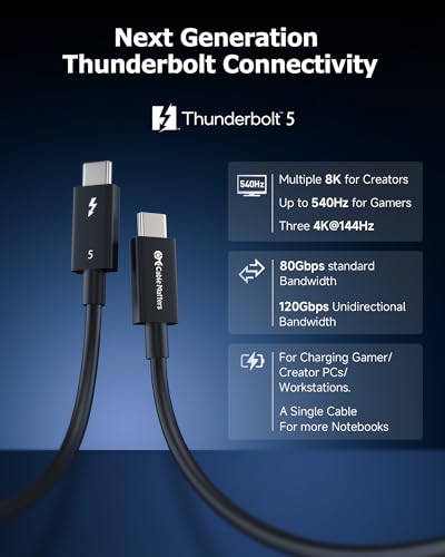 Cable Matters 107062-BLK-1M [Intel Certified] 80Gbps Thunderbolt 5 Cable thumb #1