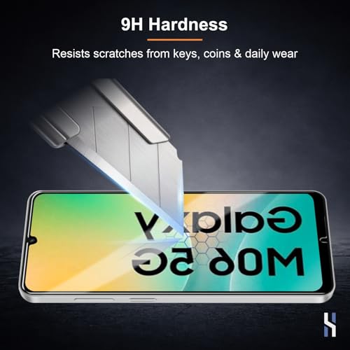 Image of Tempered Glass for Samsung Galaxy M06 | F06 | A06 (6.7 Inch) Military Grade 9H Screen Guard, Anti-Scratch, Shatterproof, Edge-to-Edge Full Coverage - Black Border