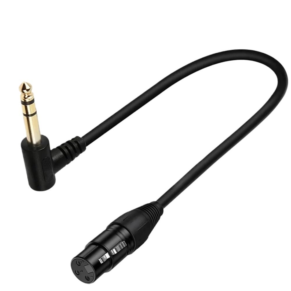 90 stopni kąt prosty 1/4 cala TRS do XLR męski zbalansowany kabel łączący sygnał ćwierć cala do XLR kabel krosowy 0,5 m (6,35 mm stereo żeński)