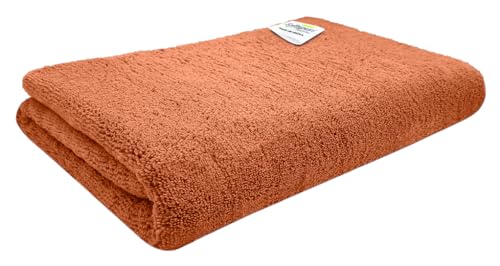 Image of SOFTSPUN Microfiber High Loop Bath & Hair Care Towel, 70X140 Cms 1 pcs Towel Set 380 GSM (Brown).