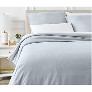 AmazonBasics – Beddengoedset, microvezel, gemêleerde stof, 155 x 200 cm, denim wash.