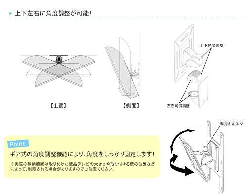 【中古】 壁掛け金具 角度調整型 (ギア式) OCK-35BK Amazon | 壁掛け金具 角度調整型（ギア式） OCK-35BK | エム・エム