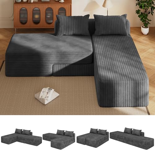 2026 Convertible Boneless Cloud Couch, 4-in-1 Sectional Sofa