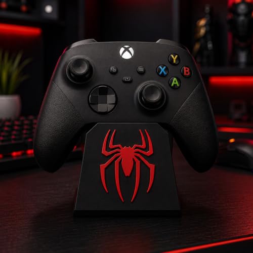 Image of PS5 Controller stand for Desk Gaming controller stand Xbox | Joystick Stand Controller Holder Gamepad Stand & Gaming PS5 Accessory | Compatible with Xbox ONE, PS5, PS4, PC, Steelseries Remote | Black + Red | Superhero Spider-Themed