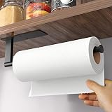 Paper Towel Holder Under Cabinet - Stainless Steel Paper Towel Holder Wall Mount, Self-Adhesive or D