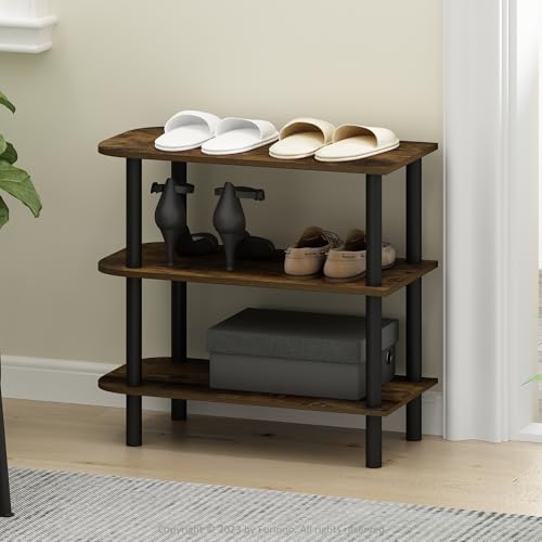 Furinno Turn-N-Tube 3-Tier Toolless Narrow Shoe Rack, Amber Pine by Furinno - Used condition - Image 3