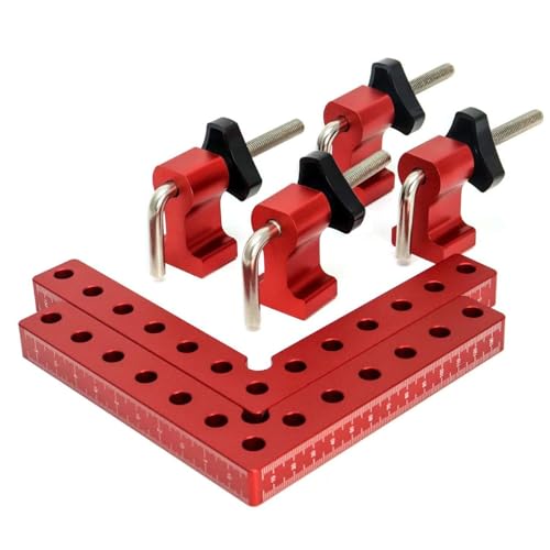 Morsetto Angolare 90 Gradi in Lega di Alluminio 4,72 x 4,72 Pollici con Clip per Fissaggio a Squadra per Saldatura e Lavorazione del Legno