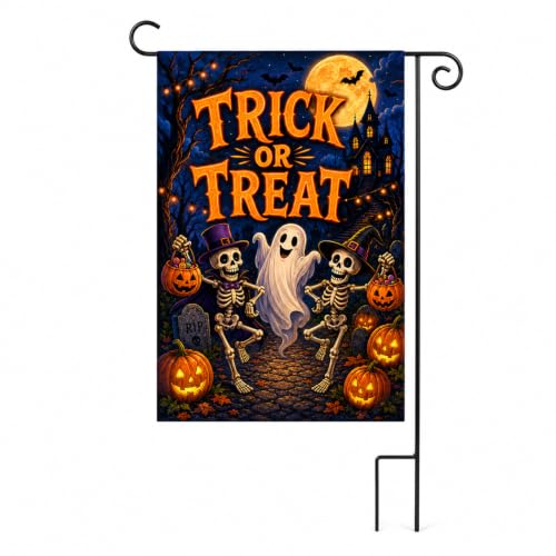 Halloween Ghost Garden Flag 12x18 Inch, Double Sided Yard Decor for Outside - image 1