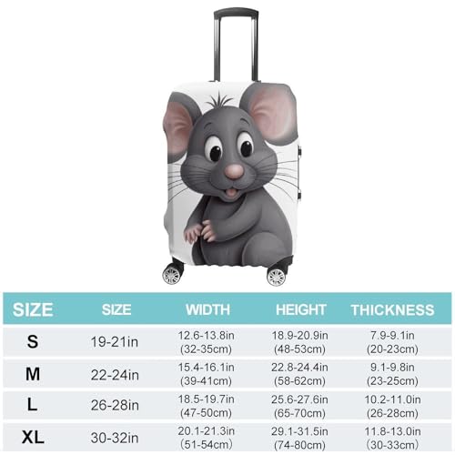 Carry on Luggage Cover Grey Rat Suitcase Covers for Luggages Tsa Approved Travel Luggage Sleeve Protector Elastic Suitcase Protector Anti-Scratch Washable Fits 19-30 Inch Case -M2