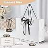 2 Pièces Sacs Cadeau avec Noeud Papillon,Beige et Blanc Petit Sac Cadeau avec Poignée Papier de Soie Cartes Estampillées,Portable Pochette Cadeau pour Mariages Anniversaires Fêtes #1