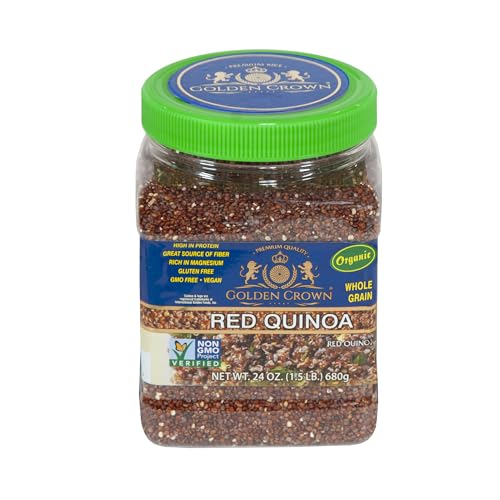 Golden Crown Red Quinoa – 24 oz (1.5 lb) | High Protein, High Fiber, Whole Grain Superfood | Gluten-Free, Vegan, Non-GMO, Easy to Cook Seeds