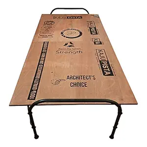 AARAM CHARPAI UDYOG Engineered Plywood Folding Bed for Sleeping Single Size 6 Leg Support Unique Design Space Saving |Heavy Duty Metal Frame | Portable | Multipurpose | Lightweight (Brown, 36 X 72)