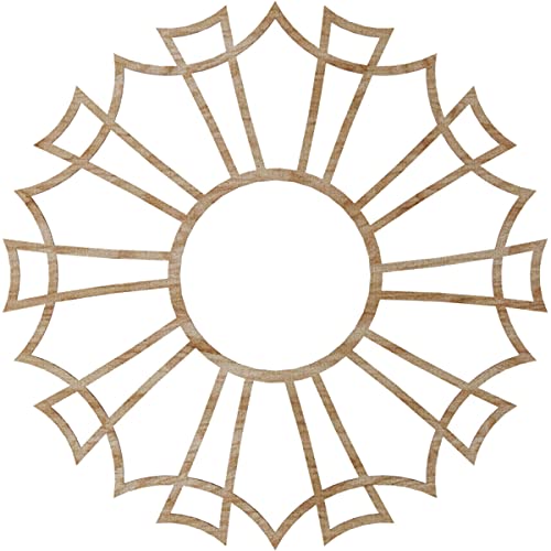 Image of Ekena Millwork 38 inchOD x 13 3 /8 inchID x 3 /8 inchT Augustus Wood Fretwork Pierced Ceiling Medallion, Red Oak