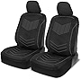 Motor Trend Super Sport Gray Faux Leather Car Seat Covers, Front Seats – Modern Two-Tone Design, Easy to Install Seat Protectors, Interior Covers for Car Truck Van and SUV