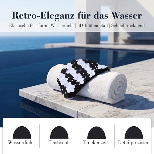 Bonnet de bain pour femme grand volume étanche et confortable qui ne serre pas - 3