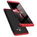 Produktbild JOYTAG Kompatibel Samsung A8 2018 Hülle,Handyhülle+Hartglas Glasfilm Schutzfolie 360 Grad Ultra dünn Alles inklusive Schutz 3 in 1 PC Telefon Cover case-Rote Schwarz