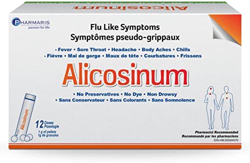 ALICOSINUM 12 Doses Homeopathic Medicine for Multiple Flu-Like Symptoms Such as Fever, Sore Throat, Headache, Body Aches and Chills; 100% Gluten-Free, 100% Natural, Non-GMO…