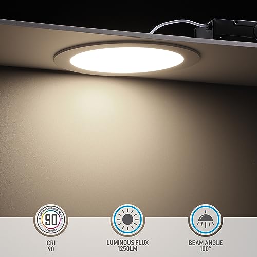 Torchstar Premium Series 8 Inch Ultra-Thin Led Recessed Light With J-Box, 18W Dimmable Led Recessed Ceiling Lights Slim, 4000K Cool White, Etl&Es Listed, White, Pack Of 6 #TOP1