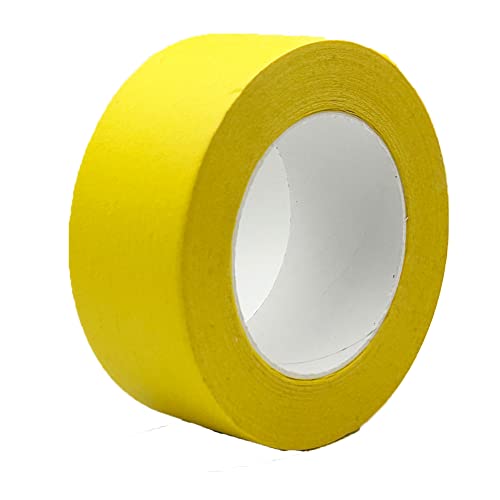 Image of Yellow Masking Tape 2 inch x 55 Yards, Yellow Painters Tape 2 inch Wide Paper Tape for Arts DIY Crafts Painting Labeling Decoration School Projects Home Office