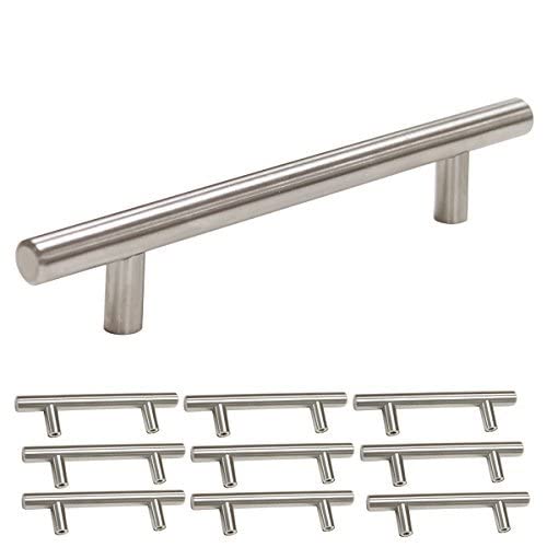 Cabinet Hardware Bar Handles Pulls 10 Pack-Homdiy HD201SN 5in Hole Centers 7.5in Overall Length Brushed Nickel Stainless Steel Kitchen Knobs