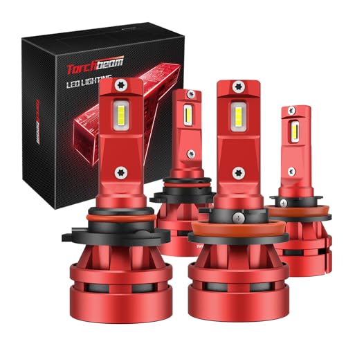 Image of Torchbeam T2 9005 H11 LED Bulbs, 90,000 Lumens, Halogen Head 9005 /HB3 H11 /H8 /H9 Light Bulbs for Car, HB3 H8 /H9 LED Fog Light Bulbs,HeadIight Bulb Low Beam & High Beam, 4 Pack