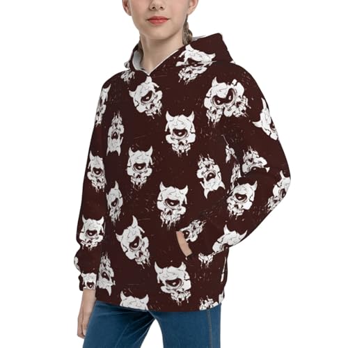 Skulls Bone Head Kid Hoodies Boys Sweatshirts Girls Pullover with Pocket2