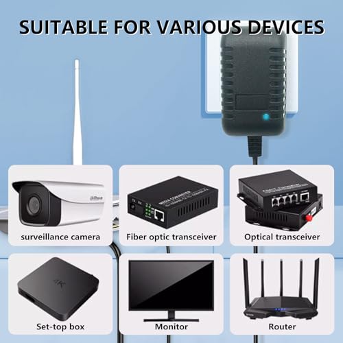 12V 2A Power Supply Adapter - AC/DC Converter 100-240V 50/60Hz with 5.5mm x 2.1mm Plug for LED Strip Lights, CCTV Camera, Wireless Router, Audio/Video Devices & More - Image 5