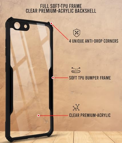 Image of Jkobi Back Cover Case for Vivo Y53 (Shockproof with Polycarbonate Clear Panel | Professional Black)
