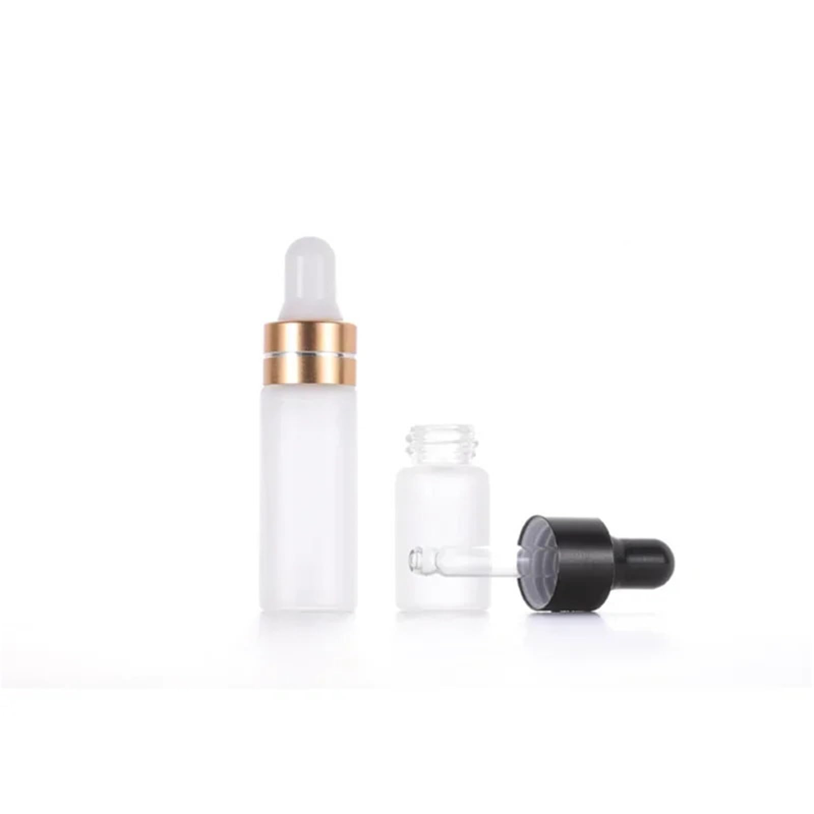 Pipettenflasche 1–5 ml Tropfflasche, klein, feines Öl, klares Milchglas, Probenessenz, separate leere Flaschen for ätherische Öle(Black,100pcs,1ml)