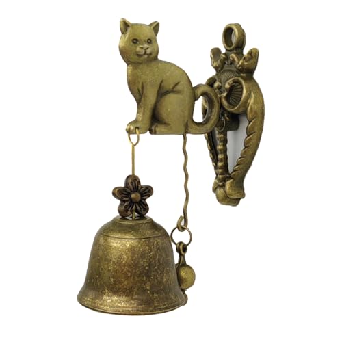 YRMLYMOP Vintage Metal Doorbell Animal Figure Decorative Doorbell Cat Shape
