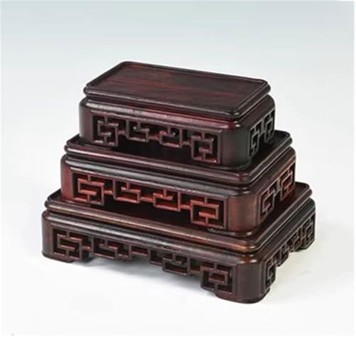 Base rectangular pequeña de sándalo rojo para figuras y bonsáis 7