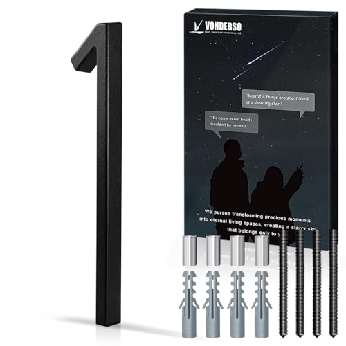 VONDERSO 8 Inch Large House Numbers for Outside, Zinc Alloy Address Numbers with Weatherproof Rust-Resistant Powder Coating, Heavy-Duty Door Numbers for Home or Business (Number 1, Matte Black)