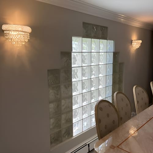 Image of 2-Lights Crystal Icicle Prisms Drops Wall Sconce Light for Living Room Dining Room Bathroom Vanity Mirrors Hallway Bedroom Closet Stairway (Chrome)