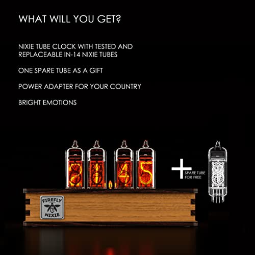 Nixie Tube Clock With New And Easy Replaceable In-14 Nixie Tubes - Motion Sensor - Visual Effects - Gift Idea - Premium Gift Packaging #TOP1