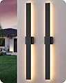 EDISHINE 2 Pack Modern Outdoor Wall Lights Dimmable, 39.3" Linear Led Exterior Wall Light, 3CCT, Iron & PC, IP65 Waterproof, Long Exterior Lighting Fixtures for Front Door, Stair, Black