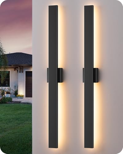 EDISHINE 2 Pack Modern Outdoor Wall Lights Dimmable, 39.3" Linear