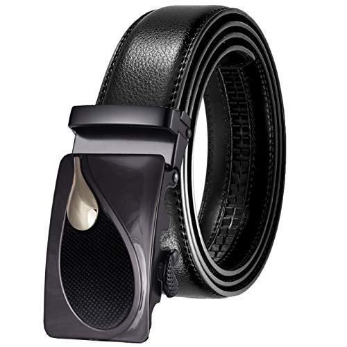 Micro-Adjust Slide Ratchet Genuine Leather Belt Men Dress Pants Shirt Executive Gift