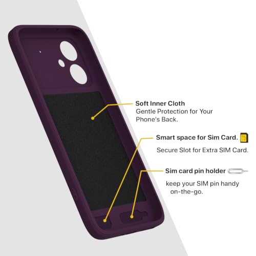 Image of Outlouders Back Cover for Poco M8 Power 5G | Soft Matte Silicone | Slim Fit | Magnetic-Safe Logo Design (Magnetic-Safe Not Compatible) | Shockproof | Camera Protection Bumper Case (Purple)