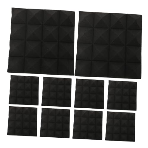 Panneaux acoustiques pyramidaux noirs BESPORTBLE lot de 10 tapis absorbant pour murs