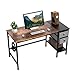 Price comparison product image HOMIDEC Computer Desk, Office Work Writing Desk with Drawer and Headphone Hook for Student and Worker, Laptop Table with Shelves, Modern Style Desks for Bedroom, Home, Office(100x50x75cm)