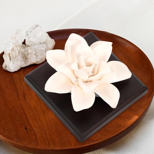 IWOWHERO Portable Porcelain Car Diffuser Ceramic Air Perfume Diffuser for Essential Oils Cordless Desktop Decor Compact for Home Office Bedroom and Vehicle Use