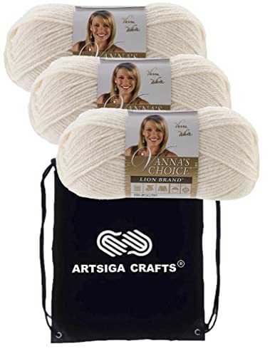 Image of Lion Brand Yarn Vanna'S Choice 860-98 Fisherman | 3 Skeins, Same Dye Lot, Project Bag, CYC #4 Worsted, 100% Acrylic, Ideal for Crochet, Knitting Blankets, Hats, Scarves
