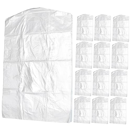 20pcs Transparent Dry Cleaning Garment Bags for Clothes Protective Covers Lightweight Clothing Storage for Suits and Costumes