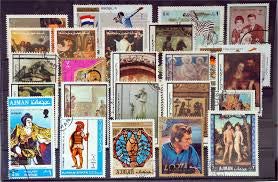IHC ~ Ajman ~ 25 Different Stamps (Large and Small, Multicolour, 25)