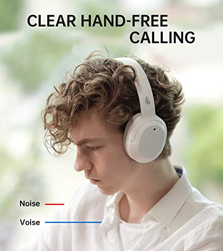 Image of Edifier W820Nb Hybrid Active Noise Cancelling Over-Ear Headphones - White - Over Ear with Wireless Connection