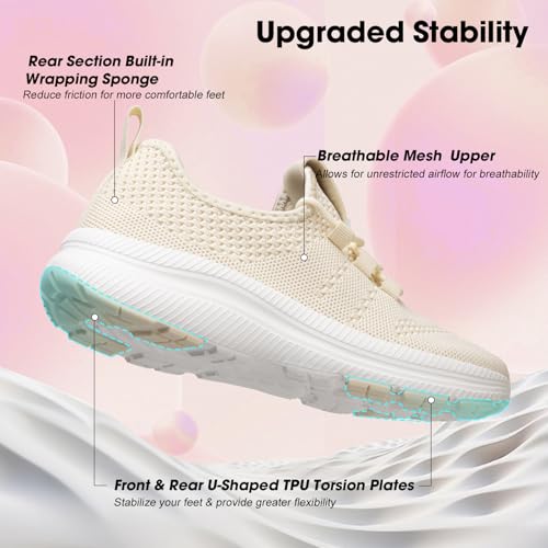 Image of ZOVE Wide Toe Box Shoes Women Extra Wide Width Sneakers Ultra Light Road Running Shoes Non-Slip Tennis Sneakers Breathable Walking Athletic
