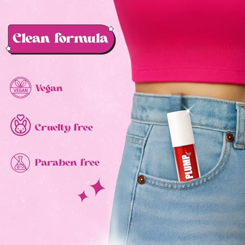 Image of JAQULINE USA PLUMPit Lip Plumper Volumizer | Adds Volume & Hydration | Lightweight, Non-Sticky Formula | Soft Peach Shade | Smooth Application - Ruby Rush 05, 3.5ml