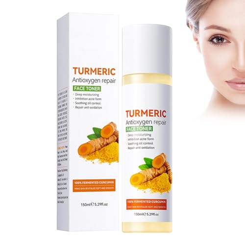 Eazerom 09 Tónico de Cúrcuma,150ml Tónico facial de cúrcuma, Hidratación Profunda, Reafirmante e Hidratante, Tónico Hidratante para la piel del Rostro,tónico facial iluminador,